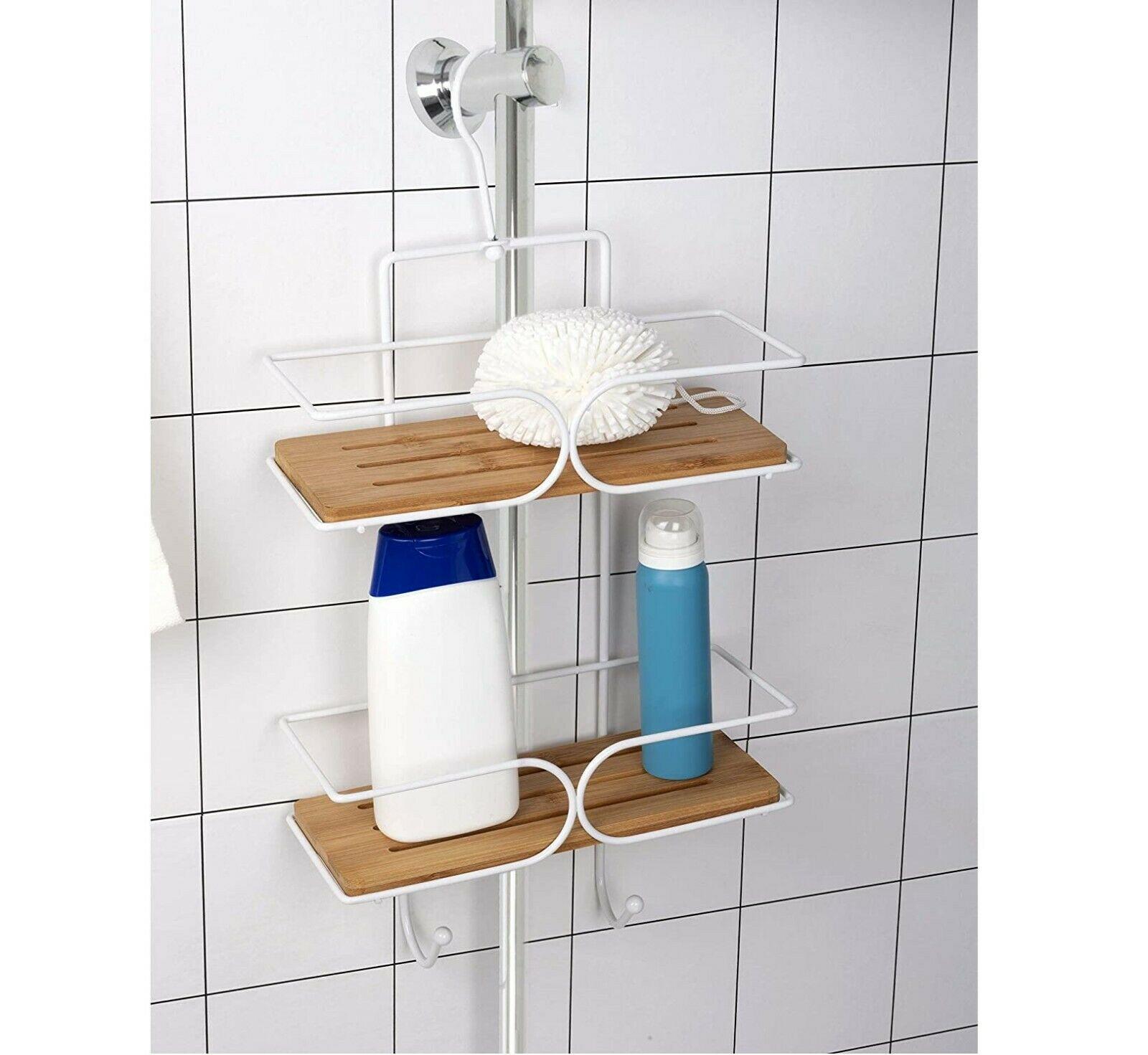 Details about   Wall Shower Caddy Corner Storage Holder Rack Organiser Bathroom Self-Adhesive 