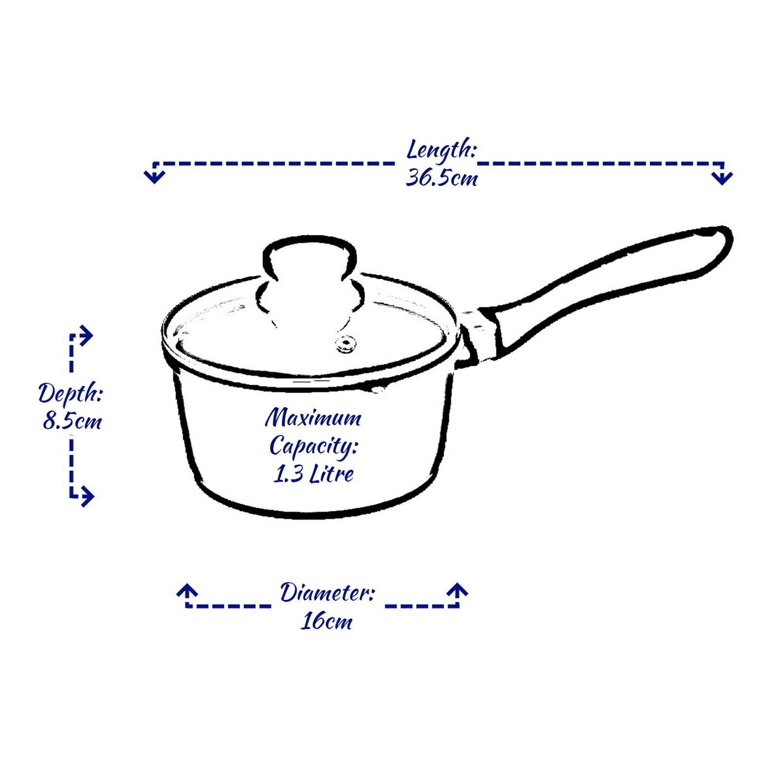 Black Saucepan Cast Aluminium Induction Soup Cooking Pot Milk Pan