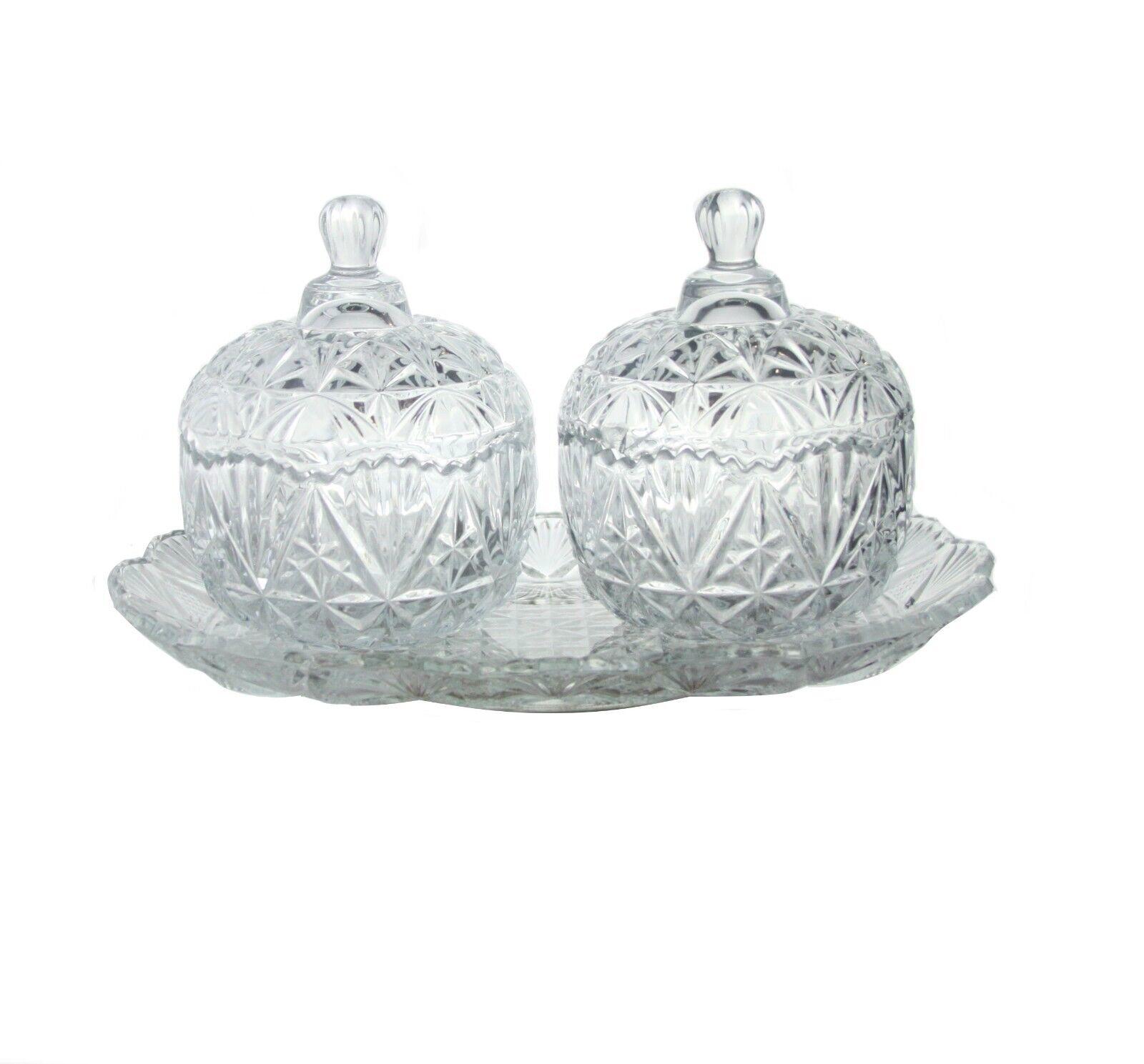 Details about   Boxed Set of 3 Decorative Glass Candy Pieces 