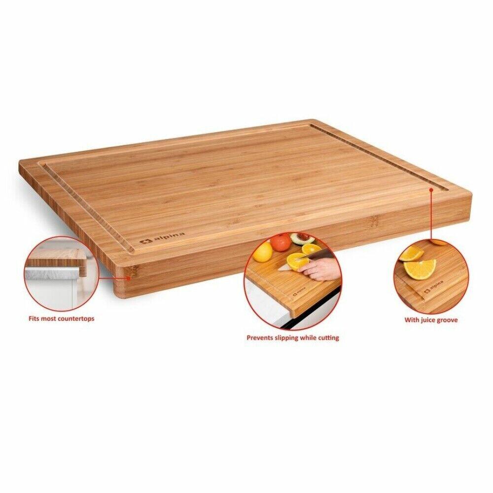 Wooden Chopping Board Large Counter Edge Kitchen Cutting Board with ...