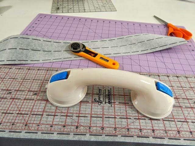 make your own bag handles using 35mm wide fuse and fold tape instead of interfacing