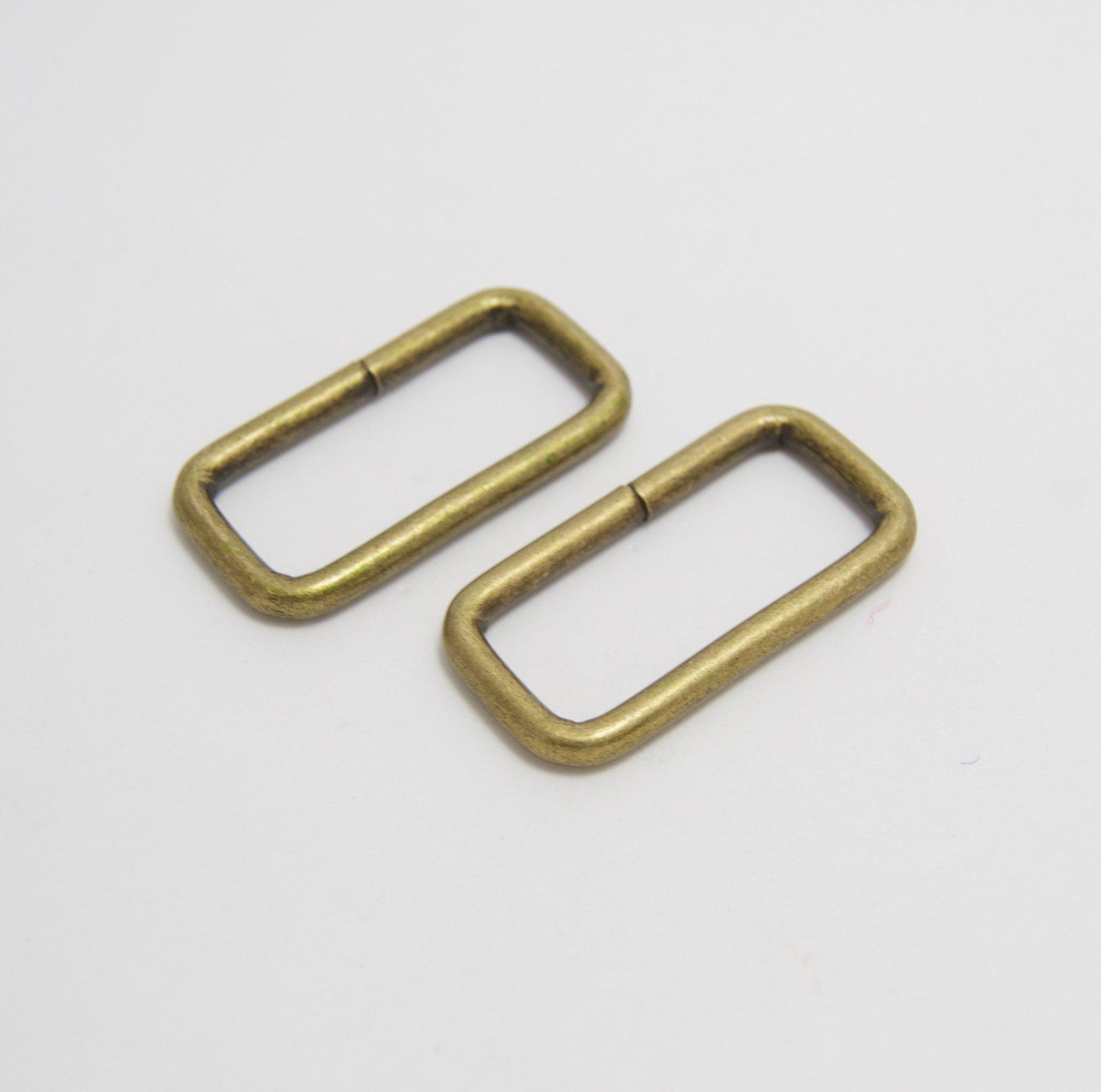 1 1/4" (32mm) wire form rectangle rings in antique brass