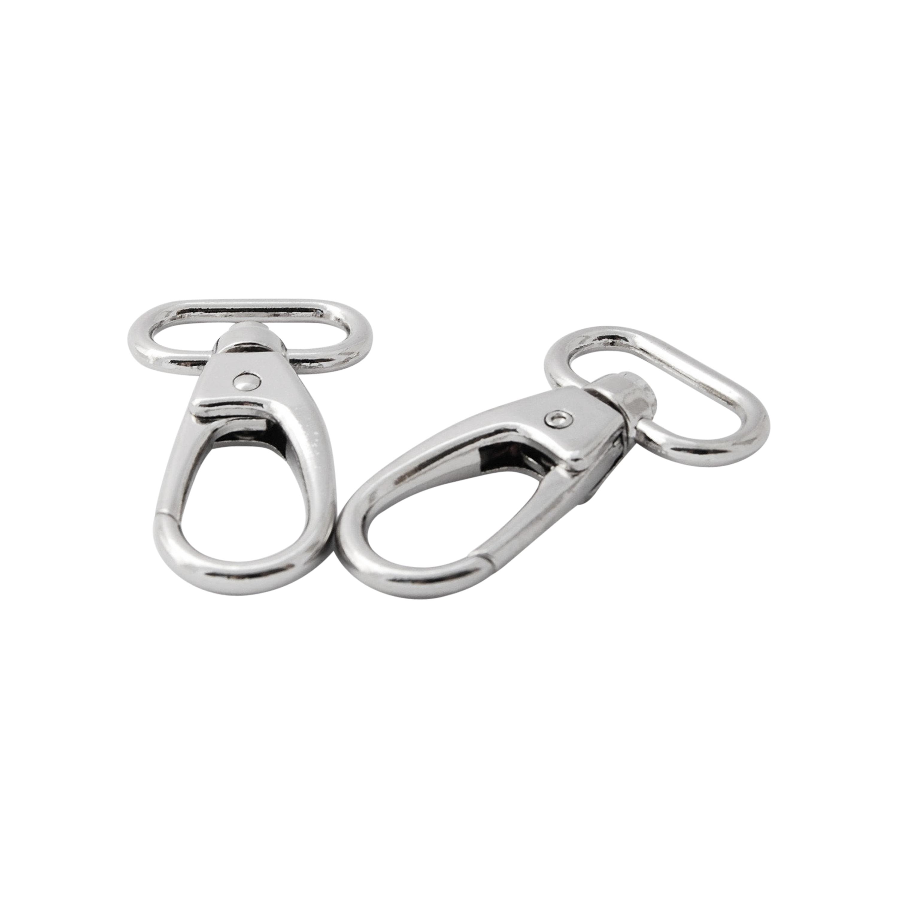 1" (25mm) silver snap hooks x 2 pack
