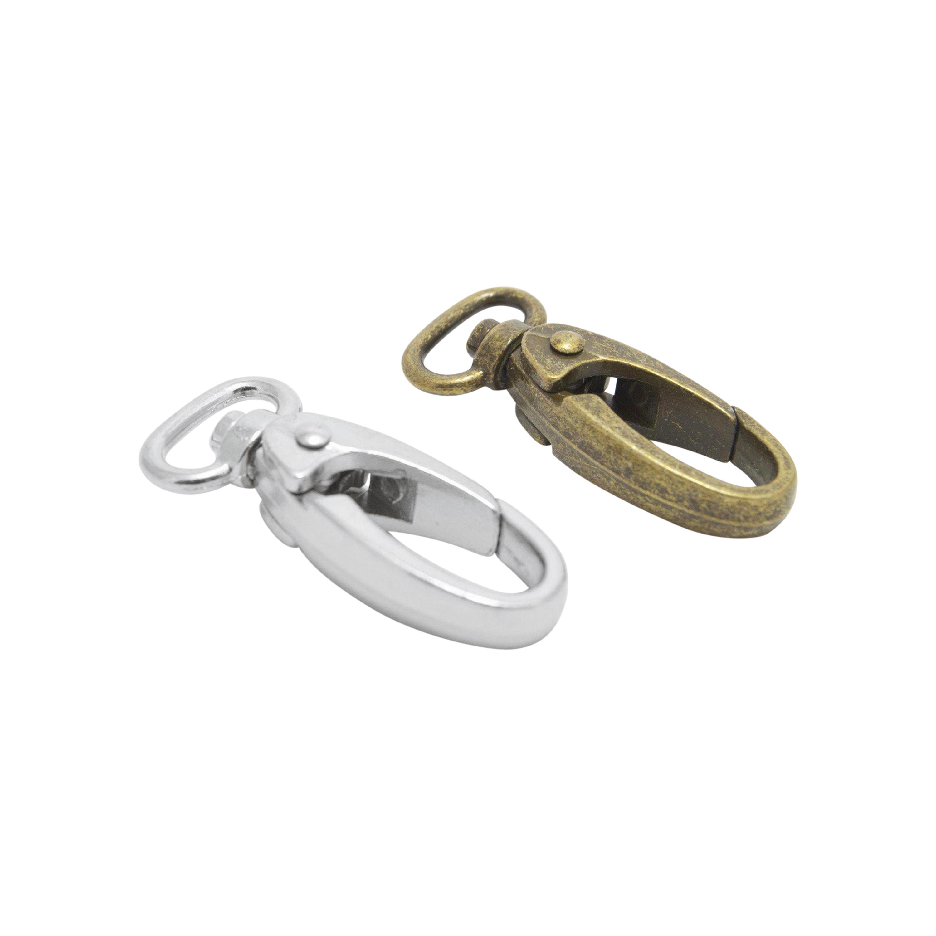 1/2" swivel snap hooks in silver or antique brass