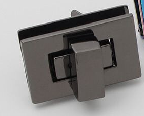 Gun Metal Rectangle Twist Bag Lock, 27mm (1' wide)