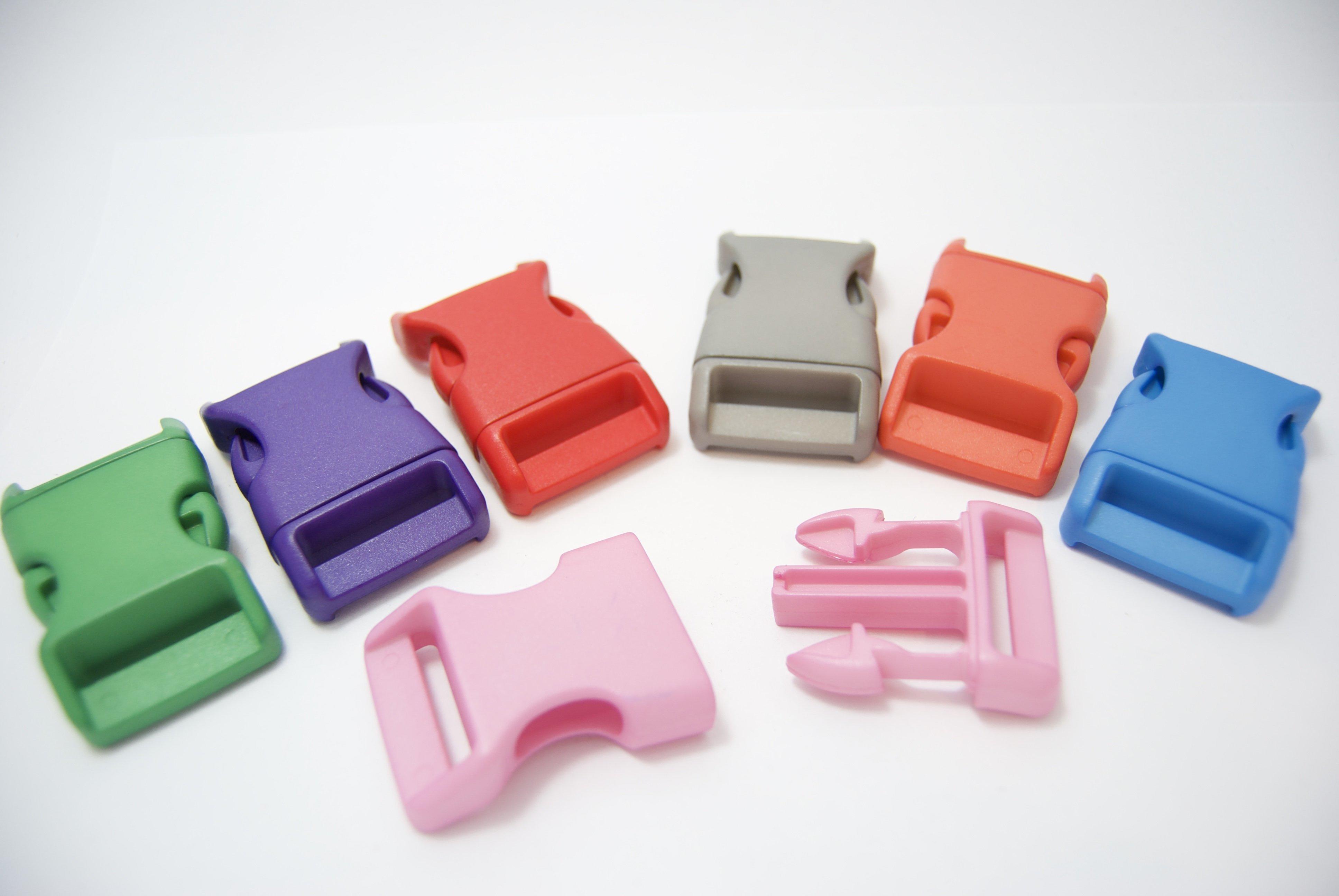 1" (25mm) multicoloured delrin buckles x 2 per pack