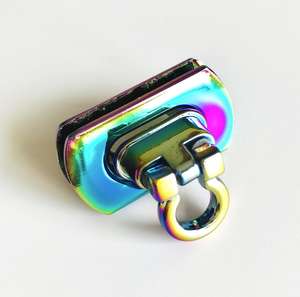 Oval Flip Lock Iridescent Rainbow Oval Flip Lock Iridescent Rainbow