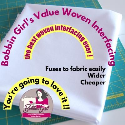 Bobbin Girl's Value Woven Interfacing, fuses easily to fabric