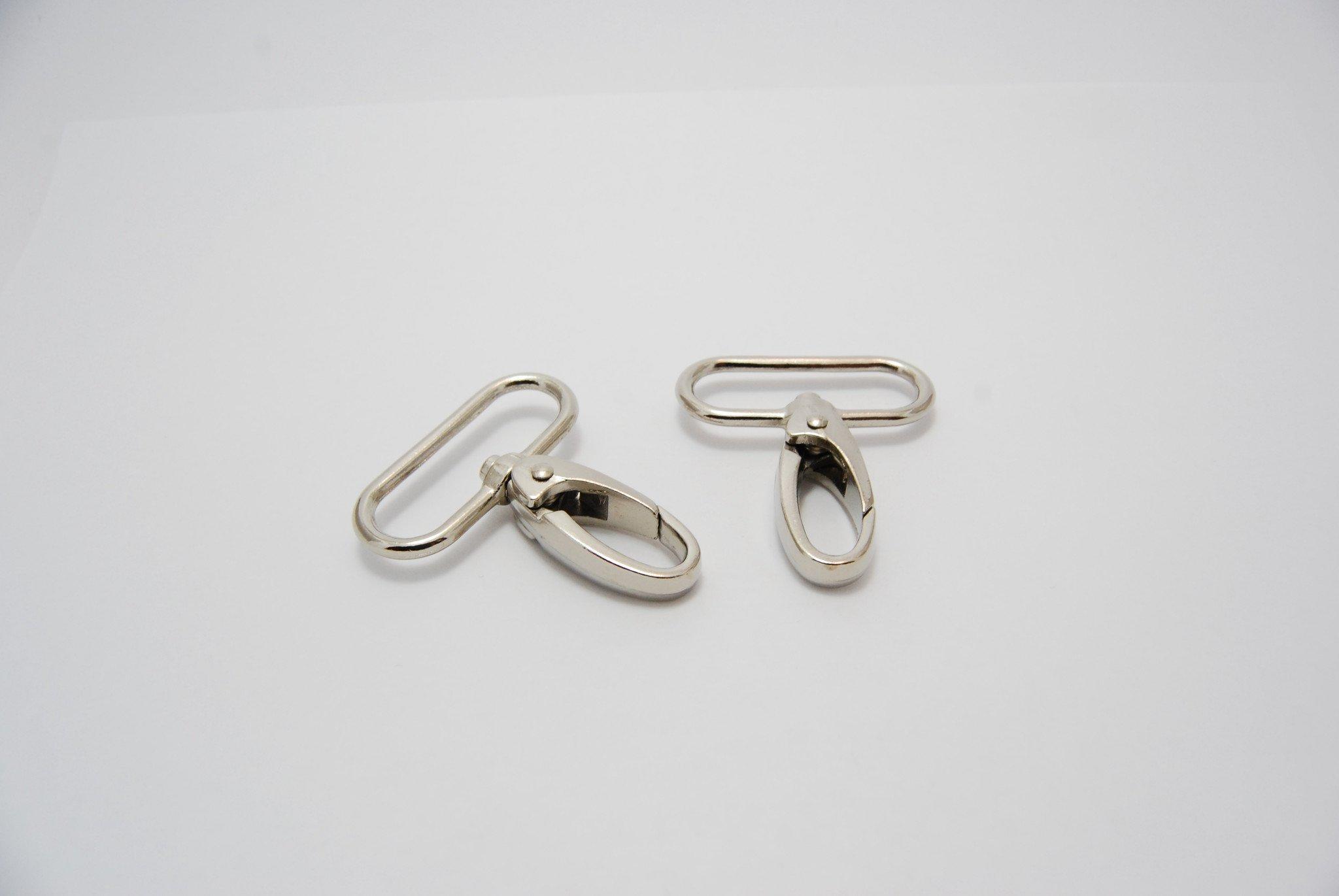 silver snap hooks, 1 1/2" (38mm) inner diameter