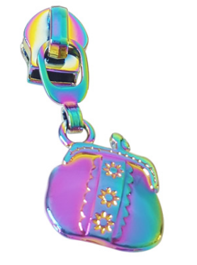 rainbow handbag shaped zipper pull