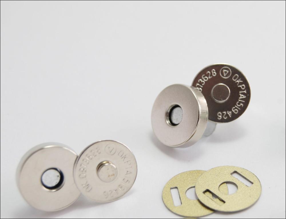 6 pack 14mm regular magnetic bag snaps in silver