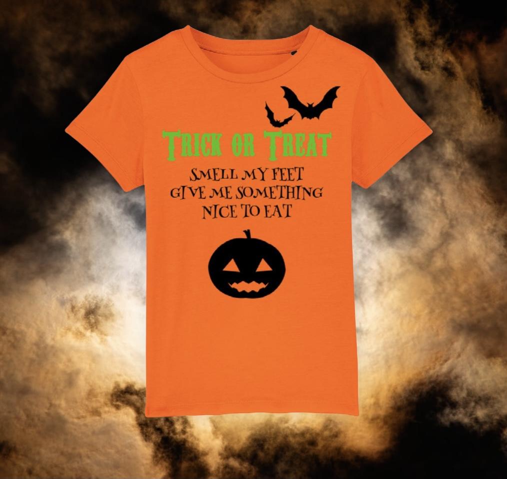 Trick Treat t-shirt, Kids Halloween T-shirt, Personalised Halloween T- shirt, Halloween Costume, C