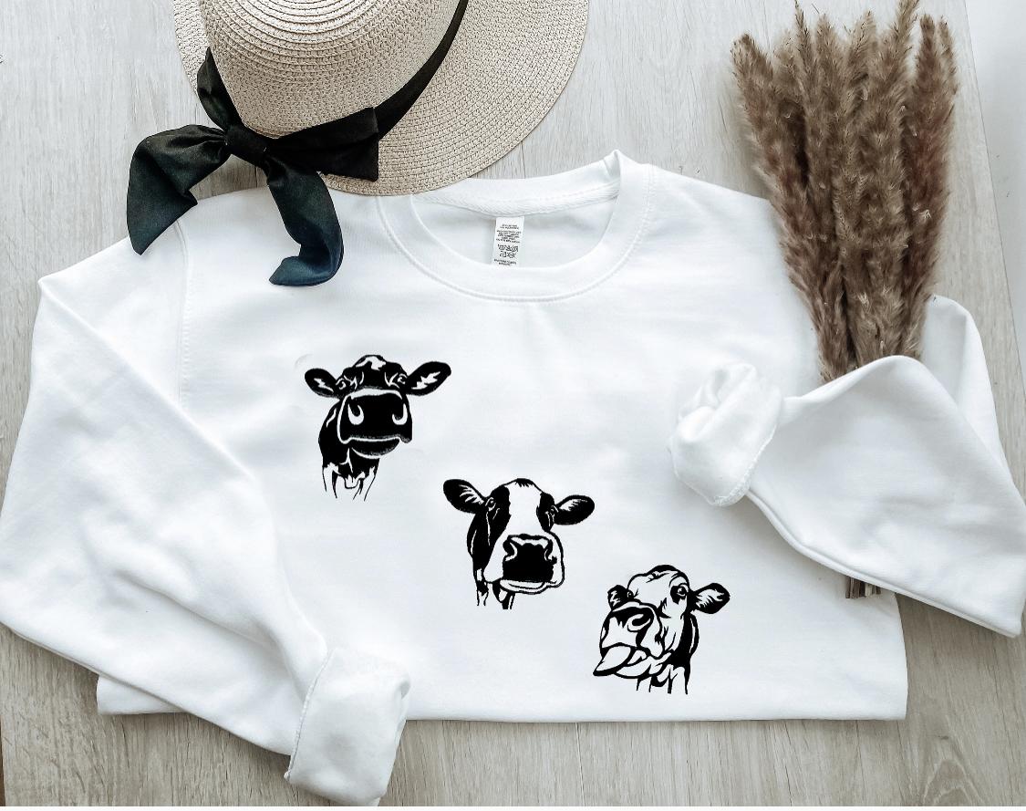 Cute Cow Sweater, Womens Jumper, Mad 