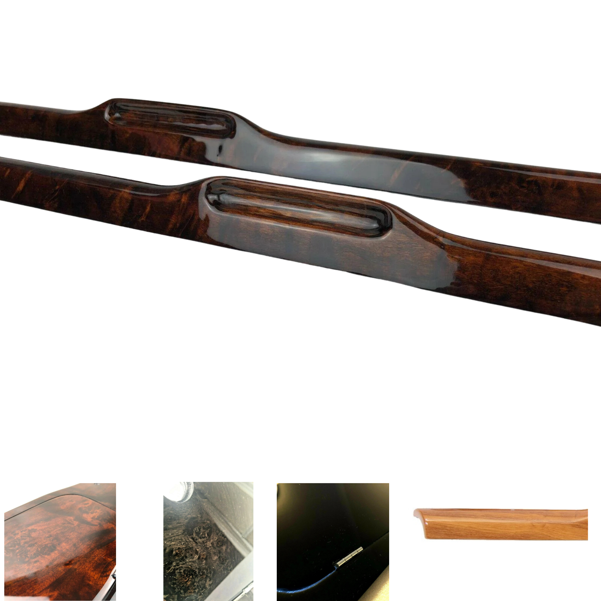 Triumph Door Cappings & Door Trim TR4 to TR6 - Premium handmade matched pairs in Burr Walnut, Elm, Carbon or Black finish - Perfect dashboard complement