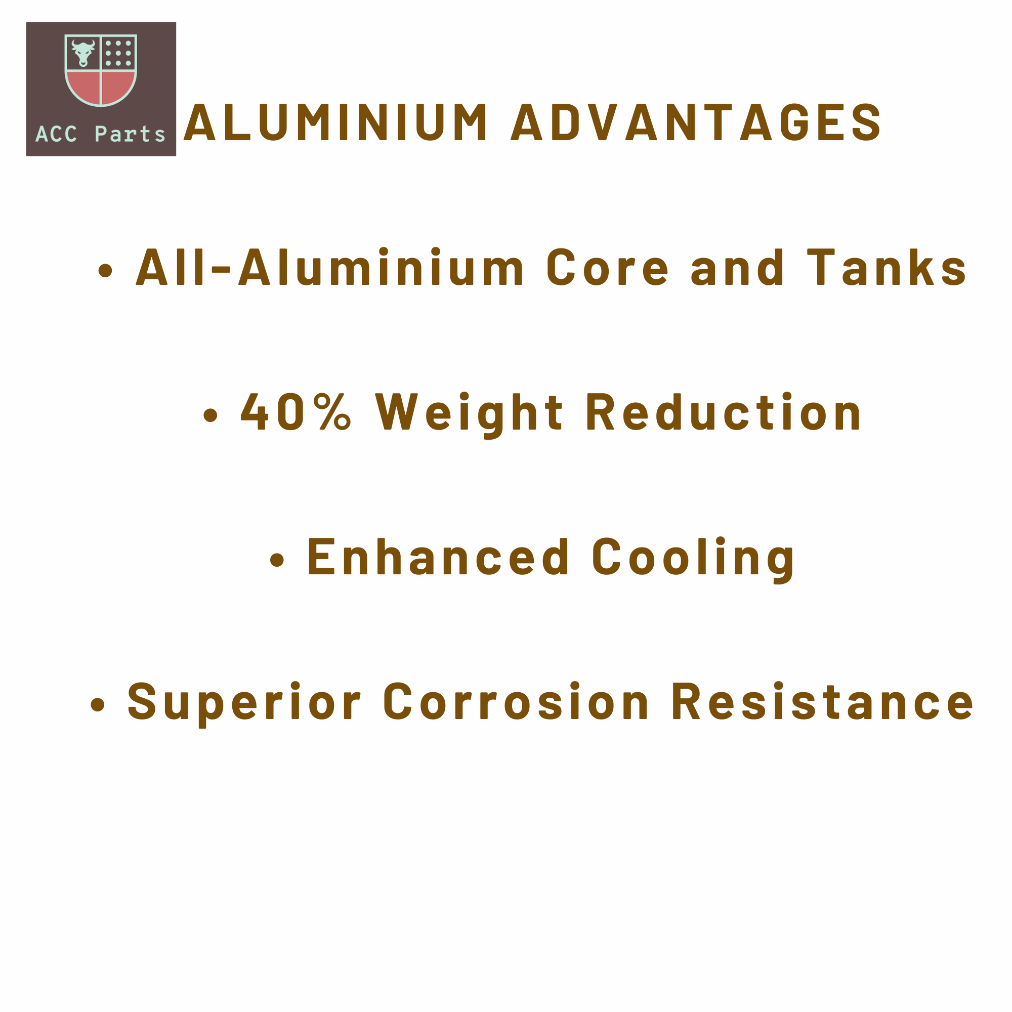 Classic Mini aluminium core and tanks radiator ARP1105/ARP2000 (1964-1992) high performance - front view
