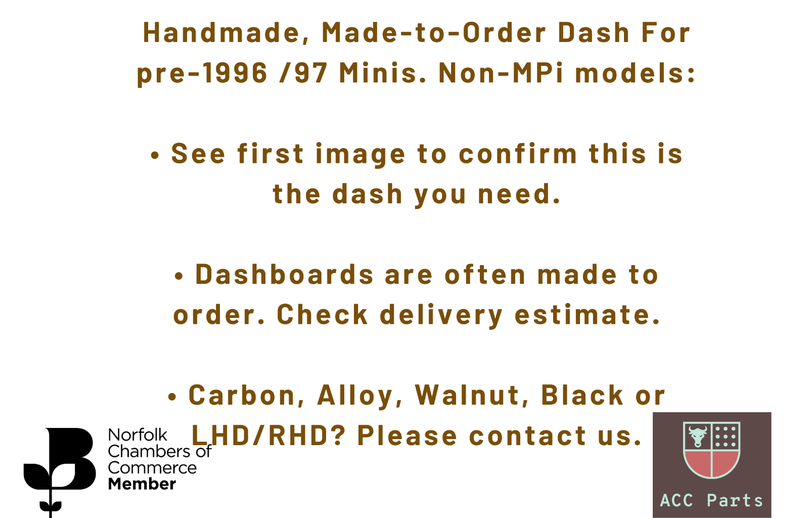 Dashboard for Austin Rover Mini , Piano Black Classic Dash, LHD 3 Clock ...