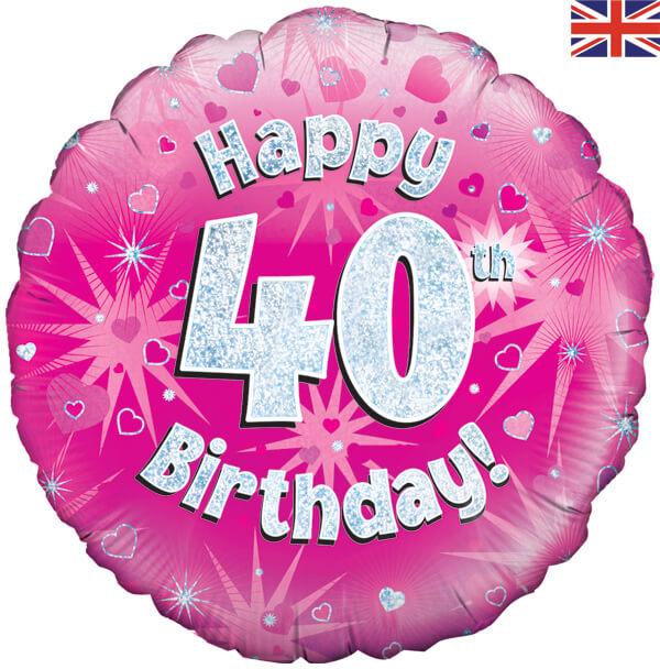 Festone Compleanno 5 Anni - Party Bunting Rosa Olografico, 11 Bandierine, Lunghezza 3,9 M