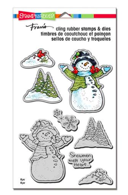 Stampendous - Snowman Cardinals Cling Stamps and Dies Set