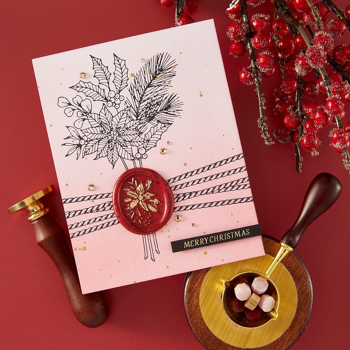 Spellbinders- Poinsettia Bouquet 3D Wax Seal Stamp from the Sealed 3D ...