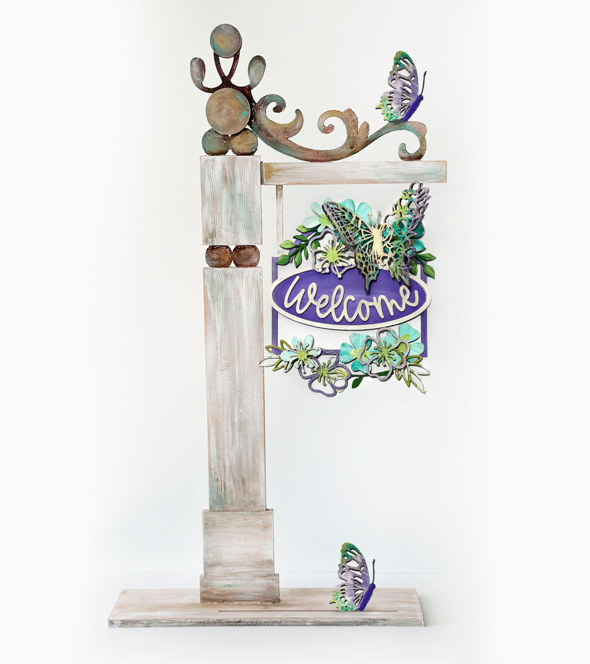 Polkadoodles - Butterfly Welcome Wreath Plaque/Sign MDF Kit