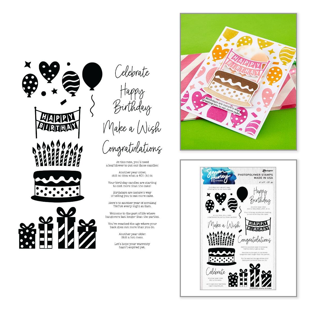 Ranger Snarky Birthday Clear Stamp Set by Simon Hurley create.