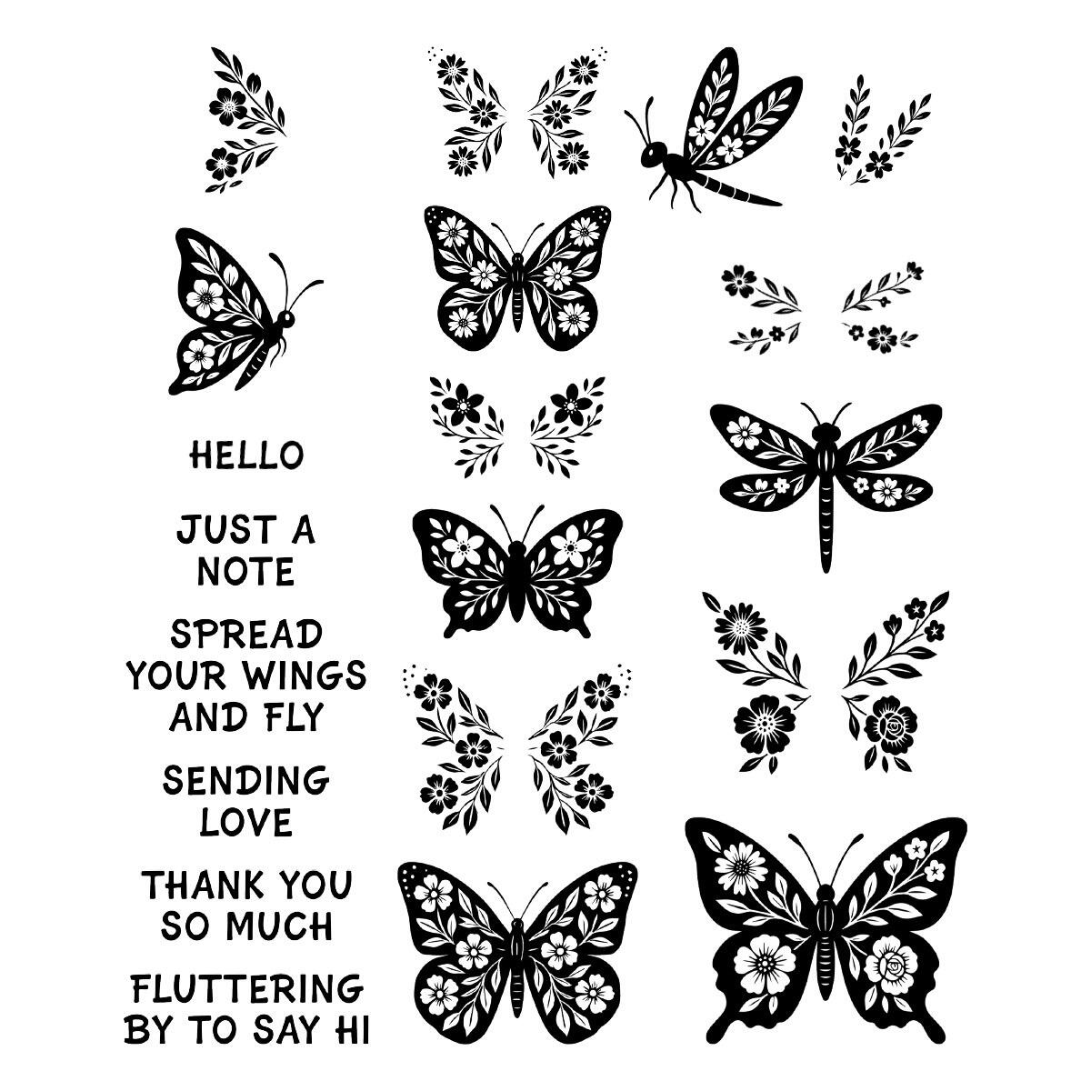 Spellbinders - Blooming Butterflies Stamp and Die Bundle by Simon Hurley