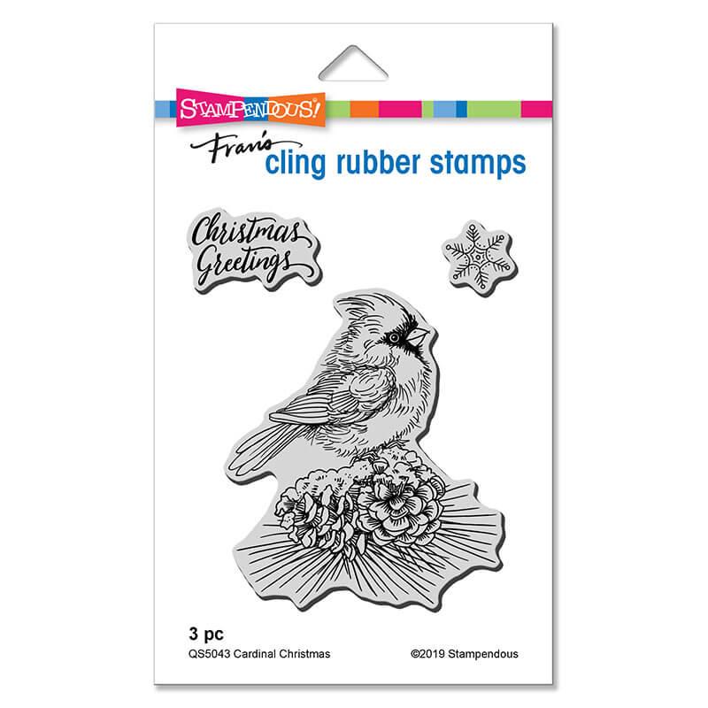 Stampendous Cardinal Christmas Cling Set