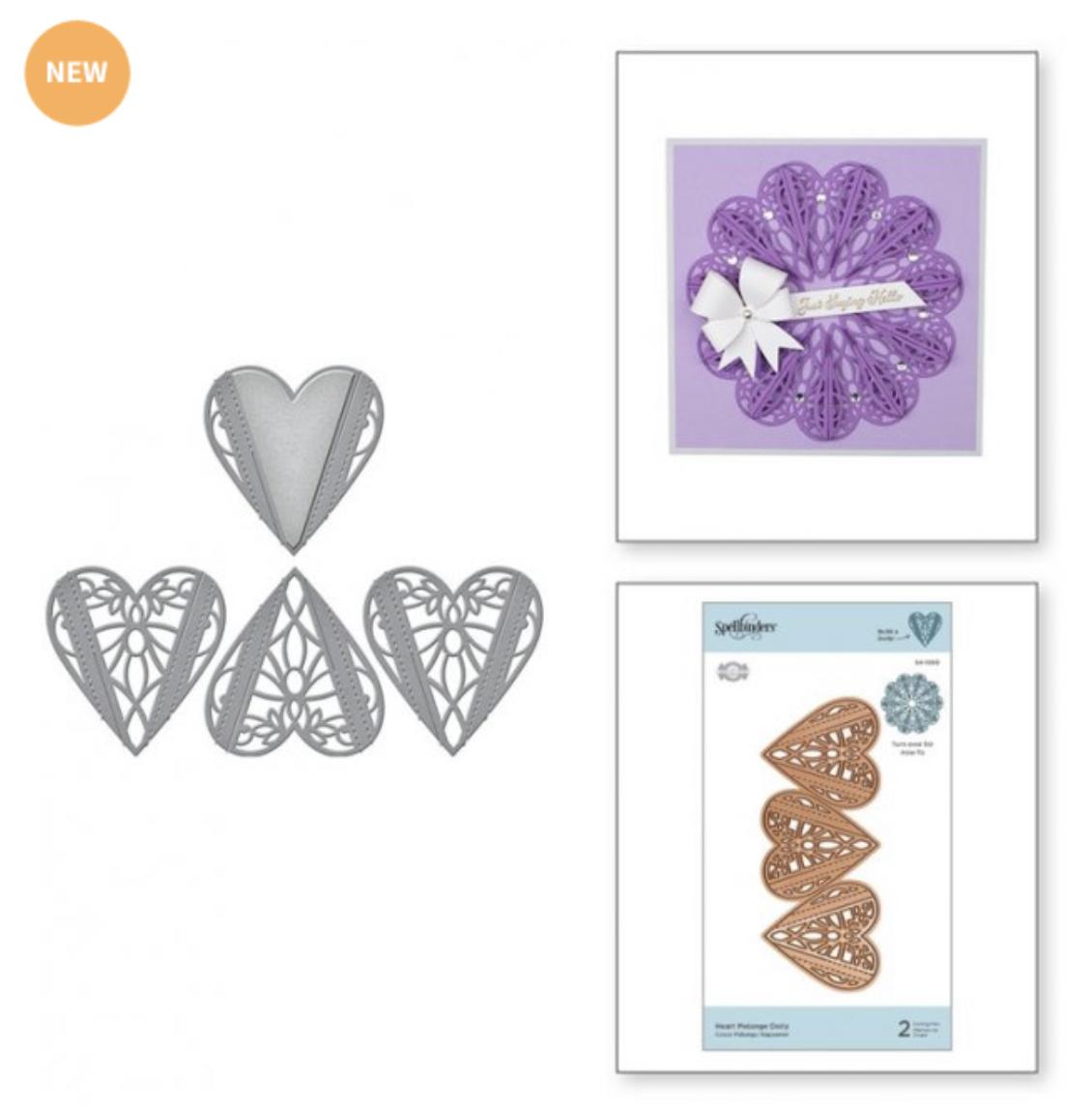 Spellbinders - Heart Melange Doily Etched Dies Dimensional Doily ...