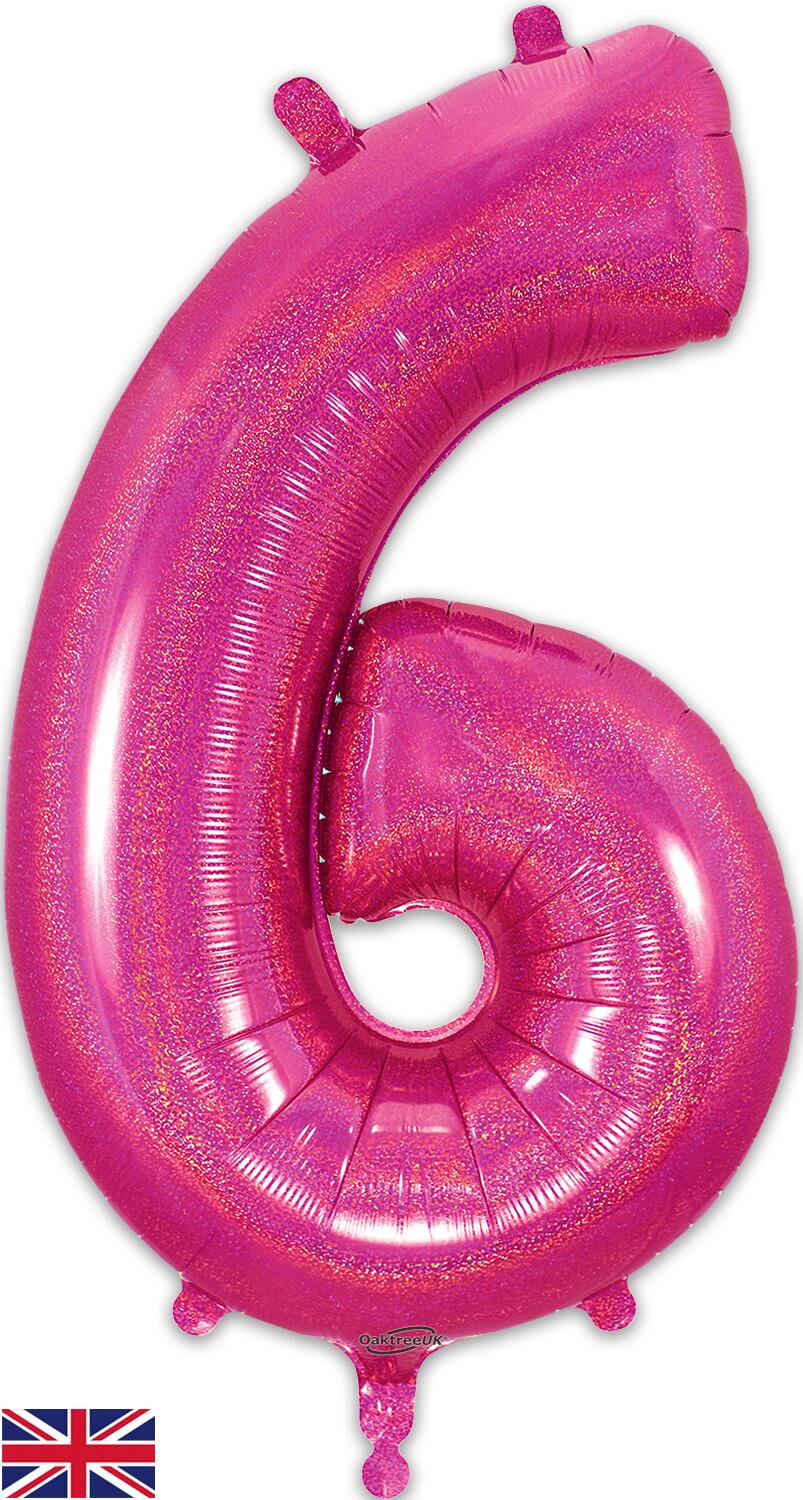 OAKTREE UK Jumbo-Abzeichen '40 Today' - 15,2 Cm Groß, Rosa Mit Holografischen Punkten, Flach Geliefert