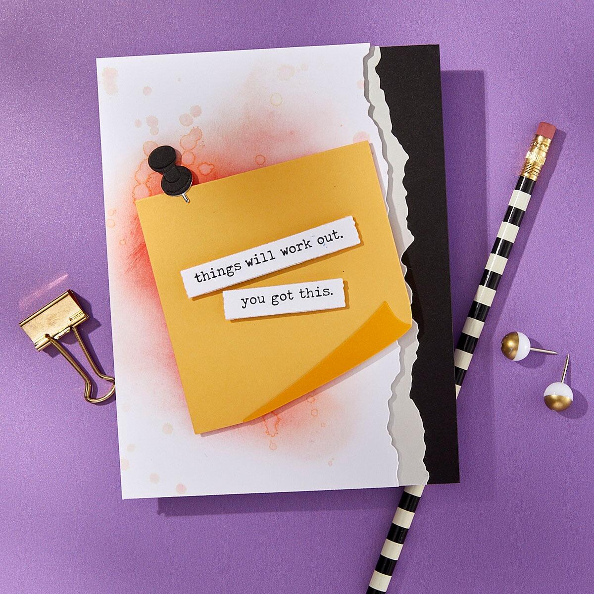 Spellbinders - Push Pin Notes Etched Dies from the Take Note Collection