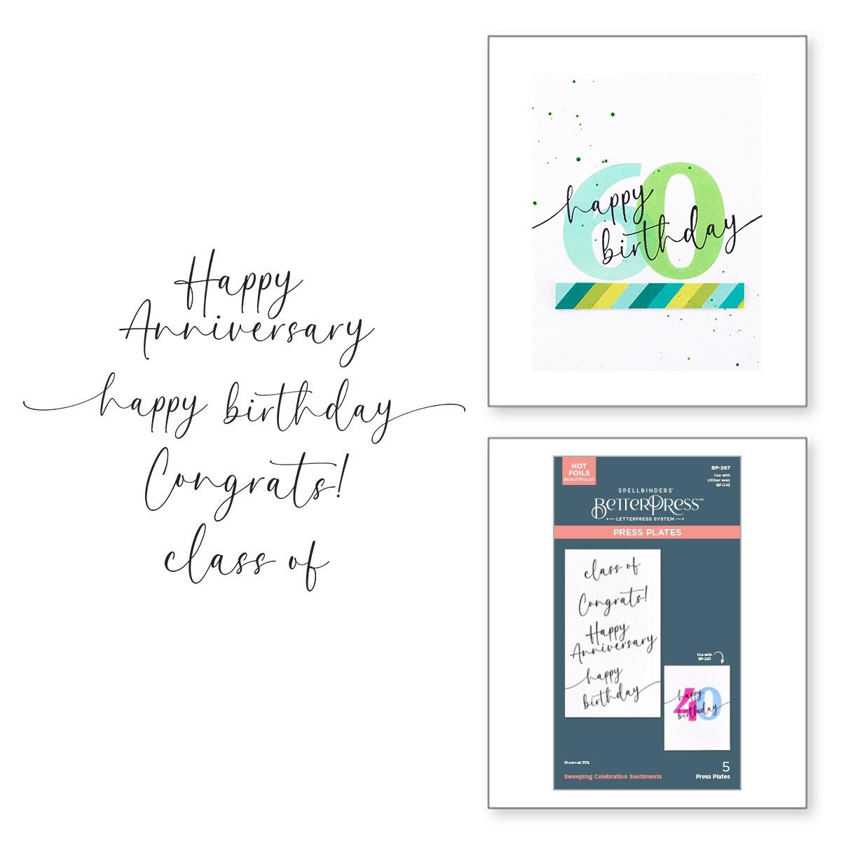 Spellbinders - Etichette Sentiment - Celebrate You + Tinsel Time