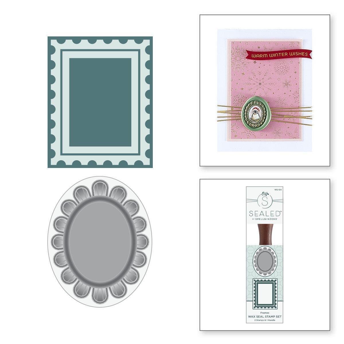 Spellbinders - 2 Pack Frames Wax Seal Stamps from the Holiday Magic ...