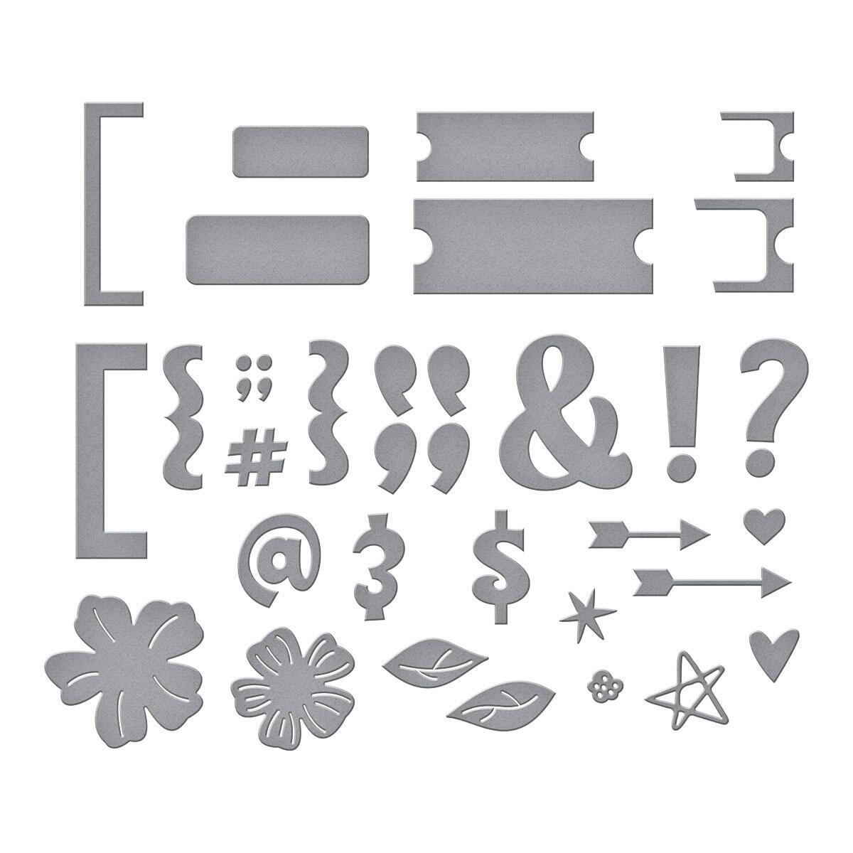 Spellbinders - Punctuation & Icons Etched Dies from the Just Sayin ...