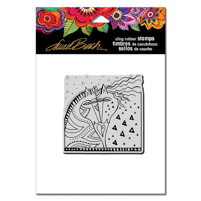 Stampendous - Laurel Burch Horses Heart Rubber Stamp