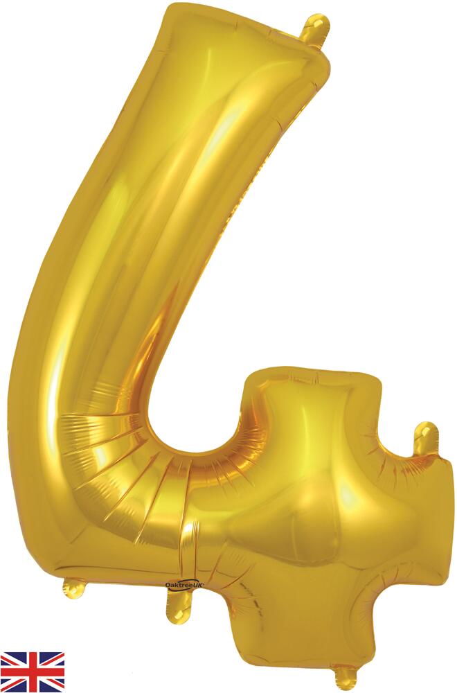 FUNXGO Palloncino Numero 4 Oro - Vola con l'Elio