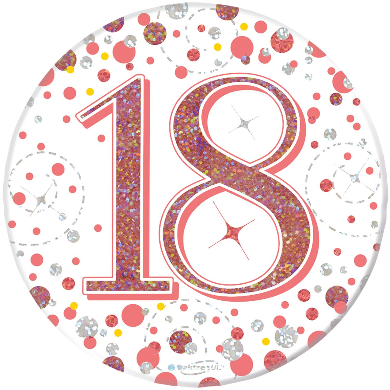 Oaktree ‚It’s My Birthday‘ Anstecker – 7,6 Cm, Roségold Holografisch – Perfekt Für Geburtstagsoutfits & Partys