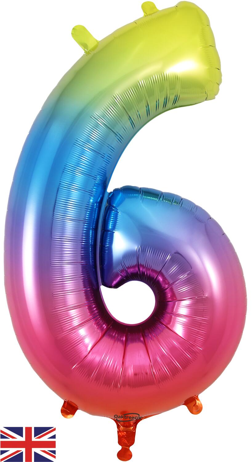 Oaktree UK 18-inch Felice 6th Birthday olografica Design Balloons, Rosa