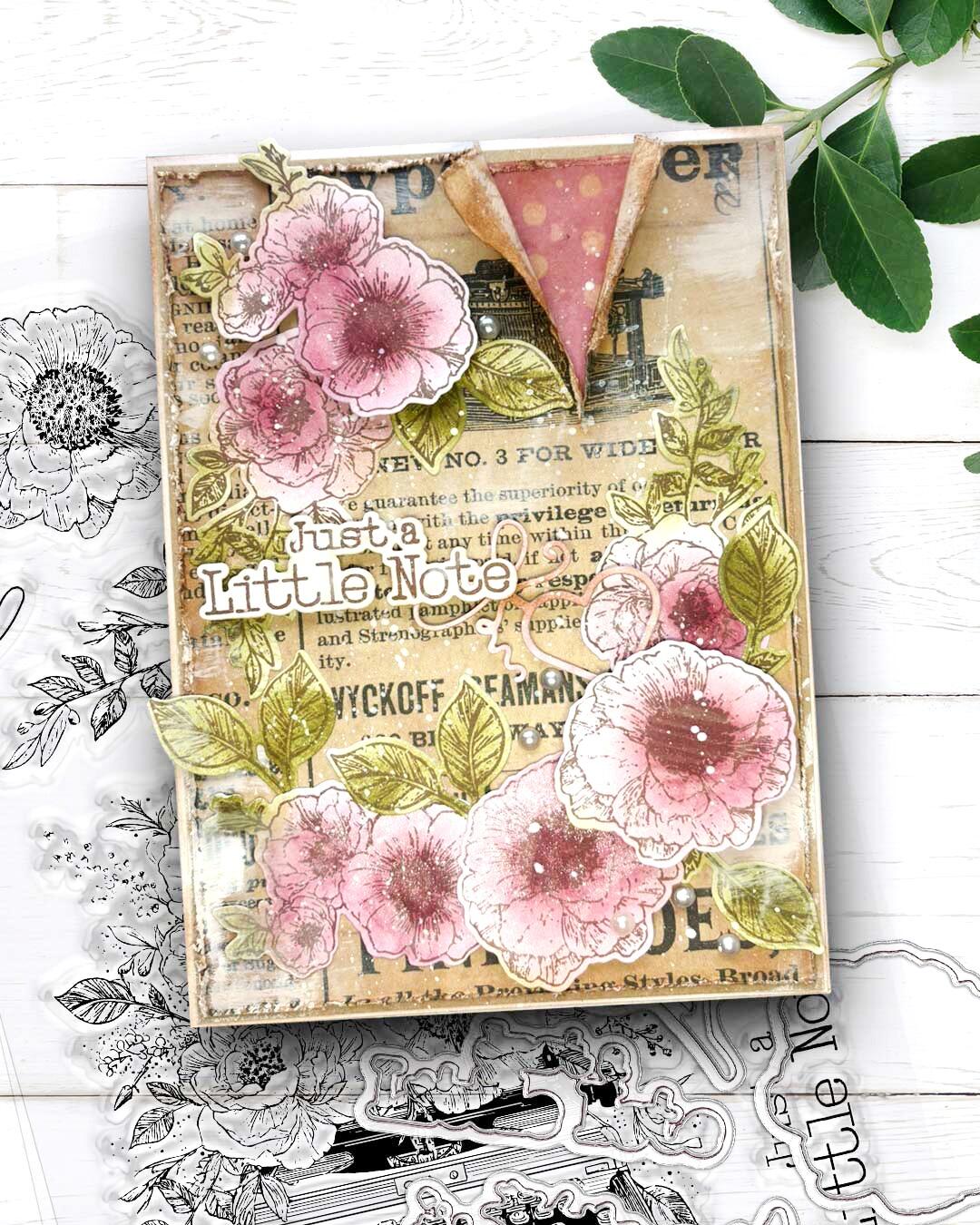 Little Note Pudding Polkadoodles - Just a little Note Clear Stamps