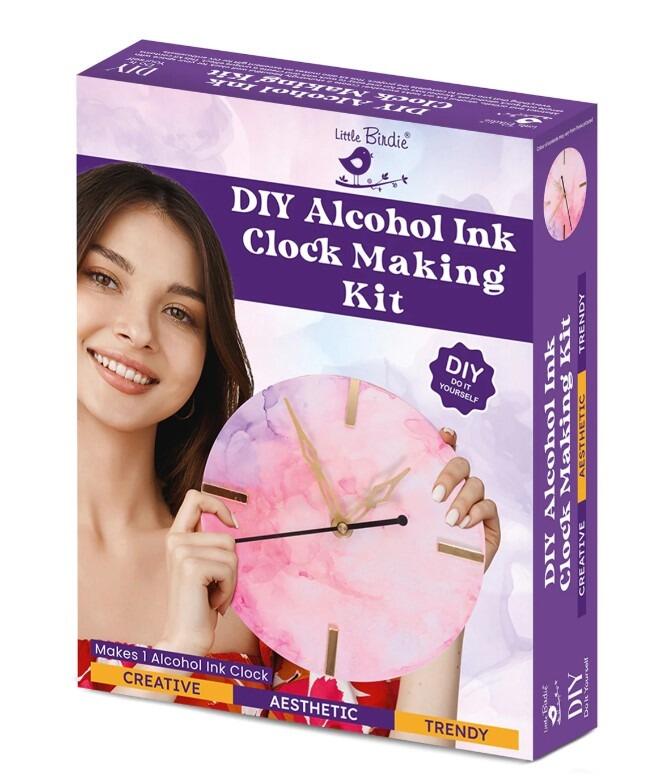 Little Birdie- DIY PVC Board Alchoal Ink Clock Making Kit W x H