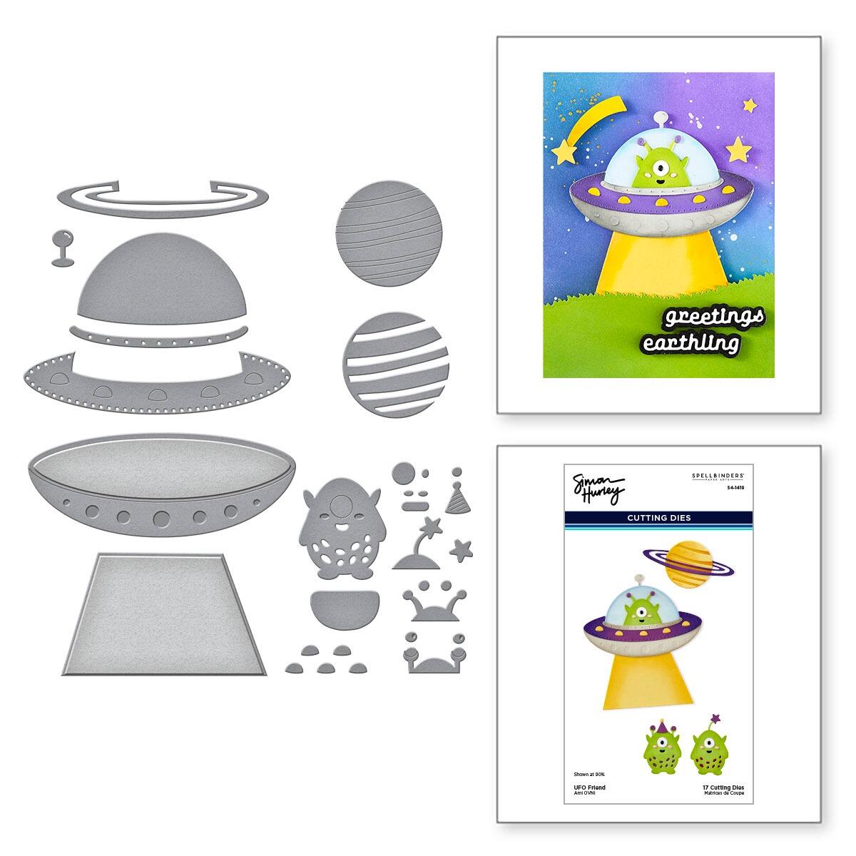 Spellbinders - UFO Friend Etched Dies from the Simon's Space Adventure ...