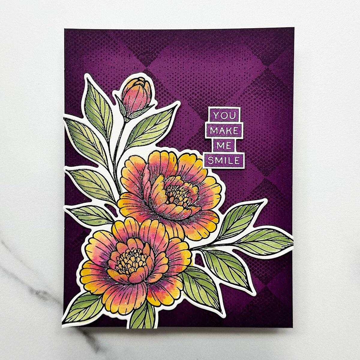 Spellbinders - Sketched Peonies Stamp and Die Bundle by Simon Hurley