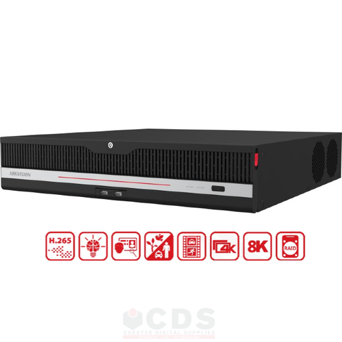 Hikvision iDS-9664NXI-M8/X 64-Ch 8K DeepinMind NVR | AI Perimeter & Facial Recognition