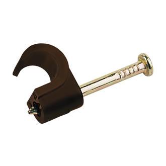 7mm UF Brown Round Cable Clip - 100 Pack