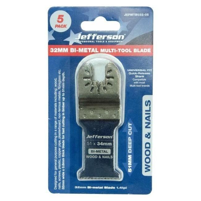 Jefferson 44mm Bi-Metal Multi Tool Blade (5 Pack)