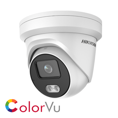 Hikvision DS-2CD2347G2-LU-2.8MM - 4MP Fixed Lens ColorVu & AcuSense Turret Camera with Audio