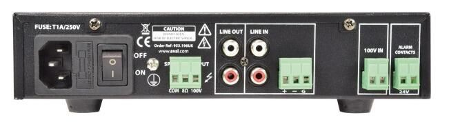 Adastra 60W Compact 100V Slave Amplifiers Rear