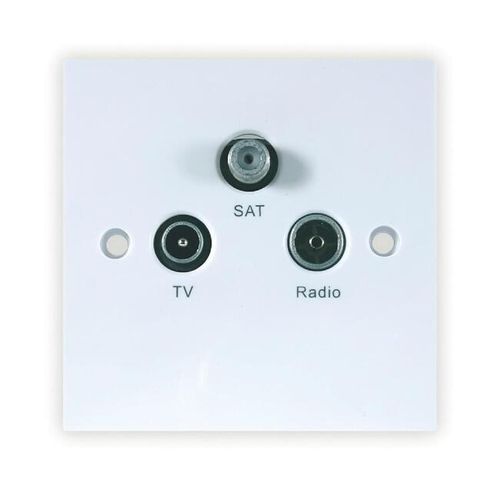 Triplexed TV/Radio/SAT Euro Outlet | Fully Screened DAB Wall Plate 304102