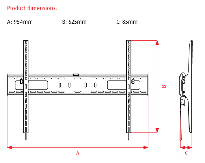 M7424   TILT TV WALL MOUNT - EXTRA LARGE