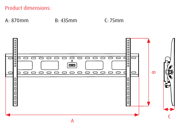 OMP M7422 TILT TV WALL MOUNT - LARGE