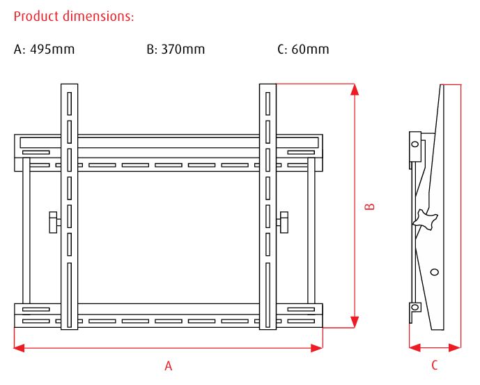 OMP M7221   TILT TV WALL MOUNT - MEDIUM